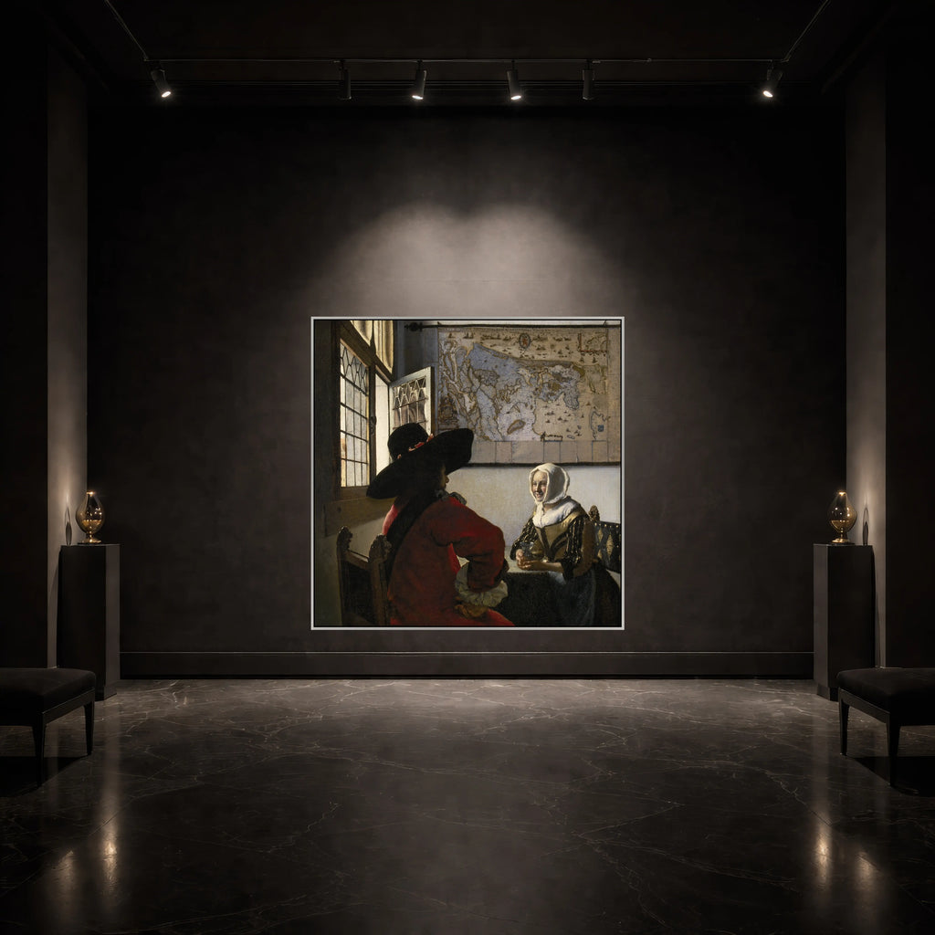 Officer and Laughing Girl (1657) – Johannes Vermeer | Classic Dutch Golden Age Wall Art Canvas