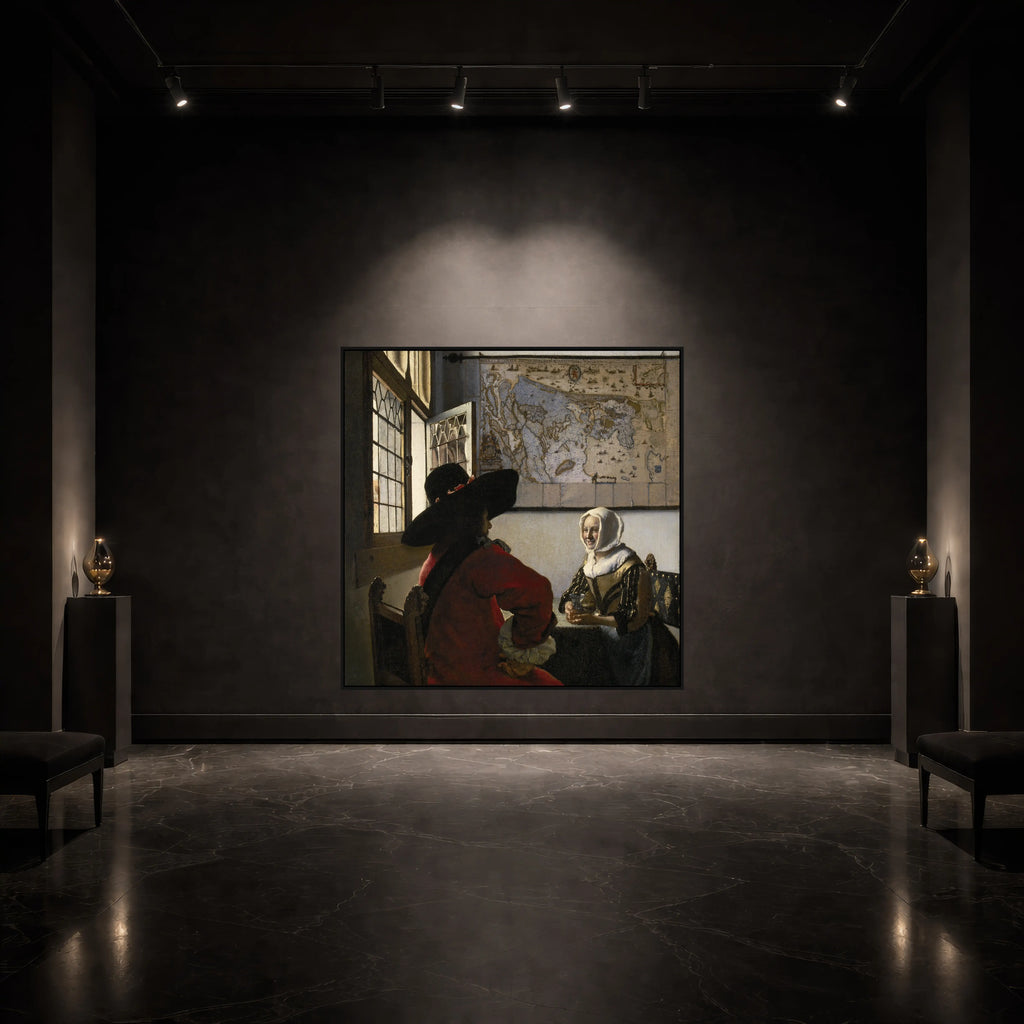 Officer and Laughing Girl (1657) – Johannes Vermeer | Classic Dutch Golden Age Wall Art Canvas